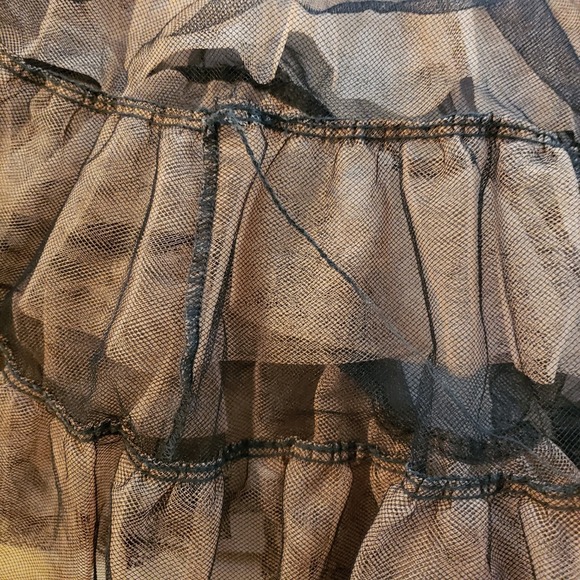 Vintage Fantasy Lingerie S Tiered Underskirt Black, Pink Tulle Unlined Petticoat - Picture 7 of 7